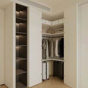 Armoire de chambre à coucher moderne et minimaliste avec un espace de rangement multiple et un rangement double face - Product Image 3