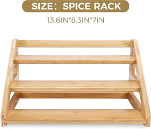 Estante Organizador de Especias de Bambú de 3 Niveles de Alta Calidad, Ecológico y Moderno, para Cocina, Encimera y Exhibición - Product Image 2