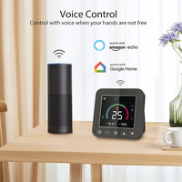 Capteur de température et d'humidité intelligent Tuya WiFi alimenté par USB avec écran couleur, contrôle à distance infrarouge via application pour climatiseur