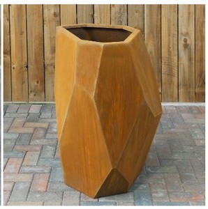 Vases de luxe modernes pour l'extérieur, grands bacs à plantes ronds en forme d'anneau, jardinières en acier Corten - Product Image 3