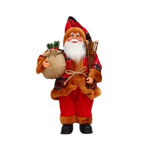 Christmas <b>Santa</b> Claus Doll 30cm <b>Standing</b> Figurine Decor For Living Room Eco Friendly Glossy Finish - Product Image 5