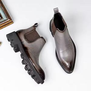 Botas de Trabajo de Cuero Genuino Resistentes y de Alta Gama para Hombre, con Punta de Acero, Impermeables, con Cordones en el Tobillo - Product Image 4