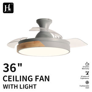 Solid Wood 42-Inch LED Ceiling <b>Fan</b> with Retractable 3-Blade Design Modern 110V/220V Folding Blades <b>for</b> Indoor Luxe Spaces - Product Image 6