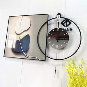 Horloge murale suspendue S2 70+60cm avec pendule, grande taille, style simple et moderne, décoration personnalisée pour la maison, vente directe usine - Product Image 2