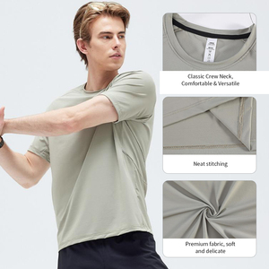 เสื้อยิม เสื้อกีฬา เสื้อวิ่ง เสื้อแอธเลติก โพลีเอสเตอร์ 100% แห้งเร็ว น้ำหนักเบา เสื้อยืดแขนสั้น - Product Image 5