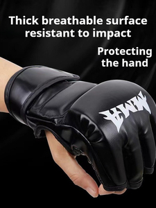 Đấm bốc chuyên nghiệp thiết bị MMA Găng tay da nửa ngón tay bền PU da Găng Tay MMA - Product Image 4