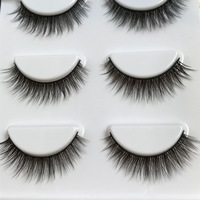 Quewel — faux cils en soie, 3 paires par boîte, sans colle, poils synthétiques, faits à la main, corée, SD02