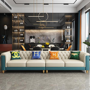 Foshan moderno Nuevo diseño real de lujo sofá conjunto estilo francés Turco blanco salón sofás de cuero de 4 plazas muebles de sala de estar - Product Image 5