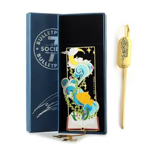 Tùy Chỉnh Vàng Bạc Mạ Etch Bookmark Kim Loại Động Vật Men Clip Bookmark