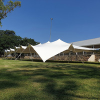 Grand chapiteau de tentes étanches de luxe imperméable tente de fête en toile à voile extérieure pour l'événement tente de poteau Strech Wedding