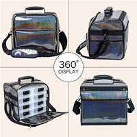 KONCAI FAMA Factory Magnifique Trousse de Maquillage en Vinyle Pailleté pour Cosmétiques et Beauté