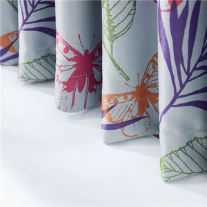 En gros Blanc Papillon Impression <span class=keywords><strong>Style</strong></span> Maison Protection Solaire Anti-Statique Languette Arrière Personnalisé Polyester Rideaux Occultants// - Product Image 5