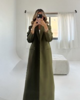 Oem personnalisé sur le devant ouvert modeste Eid Dubai 2025 Design décontracté luxe traditionnel deux couleurs Long Blazer vêtements islamiques Abaya