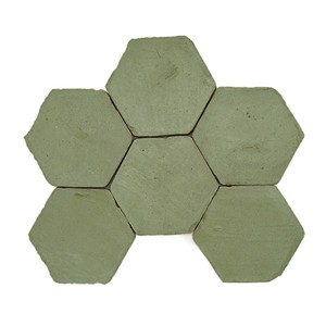 Piastrella Esagonale Chroma Salvia 10cm Verde Finitura Opaca Per Decorazione Pareti e Pavimenti - Product Image 1
