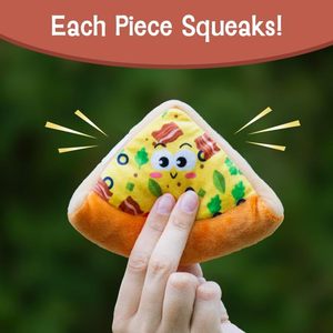 Jouets pour animaux de compagnie en forme de pizza personnalisés de qualité supérieure, jouet en peluche couineur pour chien, design original - Product Image 3