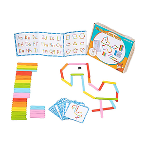 Puzzle con <span class=keywords><strong>bastoncini</strong></span> di gelato per bambini, puzzle creativo con <span class=keywords><strong>bastoncini</strong></span> colorati, carte con alfabeto, gioco di ordinamento delle forme STEM - Product Image 1
