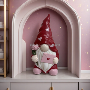 ของตกแต่งวันวาเลนไทน์รูปคนแคระ น่ารัก ตกแต่งด้วยดอกกุหลาบสีชมพู - Product Image 3