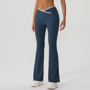 Pantalones Deportivos <span class=keywords><strong>de</strong></span> Cintura Alta con <span class=keywords><strong>Corte</strong></span> Cruzado, Estilo Nuevo, Pantalones Anchos Ajustados para <span class=keywords><strong>Mujer</strong></span>, Pantalones <span class=keywords><strong>de</strong></span> Yoga Ajustados, Leggings <span class=keywords><strong>de</strong></span> Yoga - Product Image 5