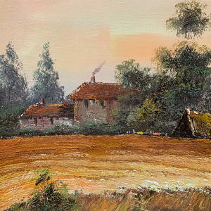 20 In× 24 in dipinti ad olio d'arte dipinti a mano 100% paesaggio classico del campo - Product Image 1