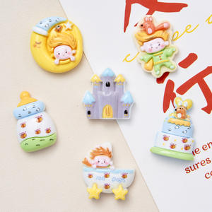 Personalizable Prince's Castle Kawaii Charmsb adornos para el cabello Flatback resina encantos nevera imán para Decoración - Product Image 3
