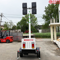 Tour d'éclairage mobile de type remorque, avec projecteur LED de 7M/9M, pour éclairage extérieur de chantier et d'urgence