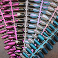 OEM ODM Capsules d'ongles en Acrylique ABS, Paillettes, Effet Ombré, Formes Ronde, Amande, Cercueil, Taille et Couleur Personnalisables, 10 pièces, Vente en Gros