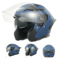 Casque de collision modulaire ABS bleu populaire pour adultes demi-visage ouvert garde-tête de moto directement de l'usine