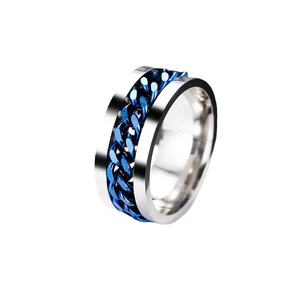 써지컬 스틸 펑크 회전 체인 남자 반지 - Product Image 6