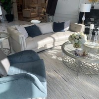 Meubles de salon Meikart Art & Home, style moderne et luxueux : cuir pleine fleur, canapé à fermeture éclair.