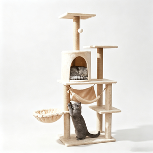 Arbre à chat, griffoir, plateforme de saut pour chats, avec niche, adapté aux chats de petite, moyenne et grande taille, vente en gros usine - Product Image 5