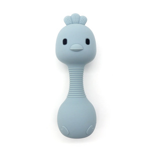 New Style Soothing Silicone Rattle, Soft Sound Hand Bell Toy Grip Training <b>Bite</b> Safe - Product Image 5