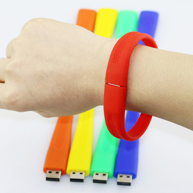 Promotional Gifts USB 2.0 Silicone Bracelet USB Flash Drives Soft Rubber Wristband Logo Printing Stock Available 5-Year Warranty