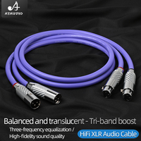 Câble audio-vidéo OCC Hifi double XLR haute performance avec prise XLR mâle/femelle plaquée rhodium en fibre de carbone pour haut-parleur et mixeur