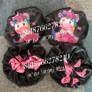 Personnages de dessins animés individuels deux tons gros satin enfants bonnets soie personnalisée - Product Image 1