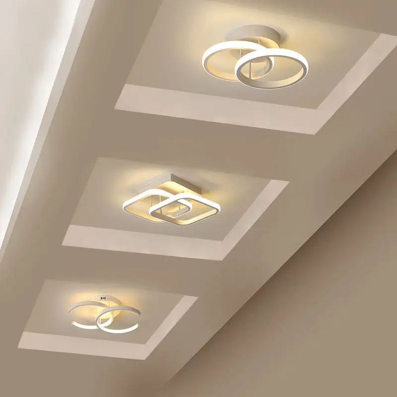 Luminaires nordiques de couloir à montage en surface pour plafond, lampes LED décoratives en cristal