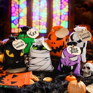 Bolsas de Regalo al por Mayor para Halloween con Diseños de Calabaza y Calavera, Cierre con Cordón, 7x5 Pulgadas, Bolsas para Dulces y Recuerdos de Fiesta - Product Image 2