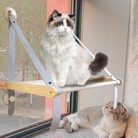 Hamac de fenêtre de perchoir de chat pliable en bois d'usine avec ventouse forte pour chat d'intérieur