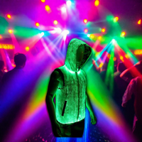 Sweat à capuche en tissu à fibres optiques pour mariage ou fête, éclairage LED DIY