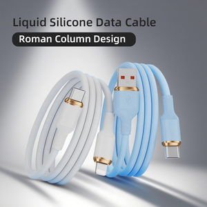 Cable de Carga Rápida de Silicona Líquida con Diseño de Columna Romana y Núcleo de Cobre Puro (Tipo-C a Tipo-C) para Teléfonos Móviles - Product Image 1