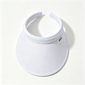 Visera de sol de ala ancha para mujer, gorra de sol sin parte superior con etiqueta tejida ACE, visera de sol ajustable para verano, golf y playa al aire libre - Product Image 4