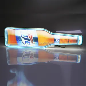 Adesivo de parede para garrafa de cerveja, fabricante de sinais para arte acrílica com led para barra, cerveja iluminada