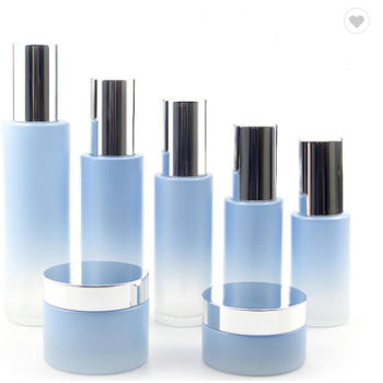 定制彩画哑光黑色玻璃瓶化妆品精华瓶