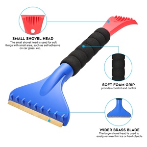 Free Shipping to US! Double Ended Car <strong>Ice</strong> <strong>Scraper</strong>, <strong>Brass</strong> Blade <strong>With</strong> Ergonomic Foam Grip for Cars, Trucks, SUVs - Product Image 3
