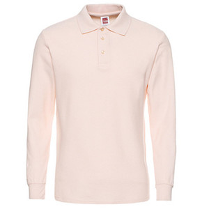 Alta calidad 220 gsm Unisex mezcla de poliéster de algodón de manga larga de Color sólido Casual OEM blanco personalizable bordado Polo camiseta - Product Image 3