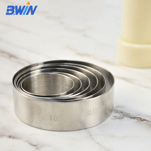 Moule <span class=keywords><strong>à</strong></span> pâtisserie de cuisine DIY rond en acier inoxydable antiadhésif pour gâteau mousse - Product Image 5