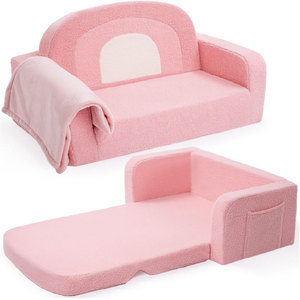 Children's Folding <b>Sofa</b> Bed With Removable Washable Cover Convertible Foam Seat For <b>Kids</b> Square Design - Product Image 2