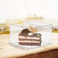 Vente en gros de boîtes à gâteaux en plastique pour l'emballage de gâteaux Boîte transparente Emballage de tarte à la crème à double grain portable Boîtes à pâtisserie au four