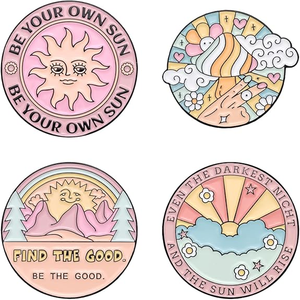 Phrases inspirantes épingles en émail Cool Girly Sunshine revers sac à dos épingle à chapeau pour jeans, vestes, sacs, robe, chaussures - Product Image 3
