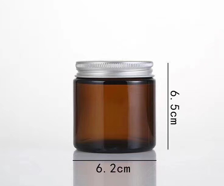 Amber(brown)bottle with silver lid