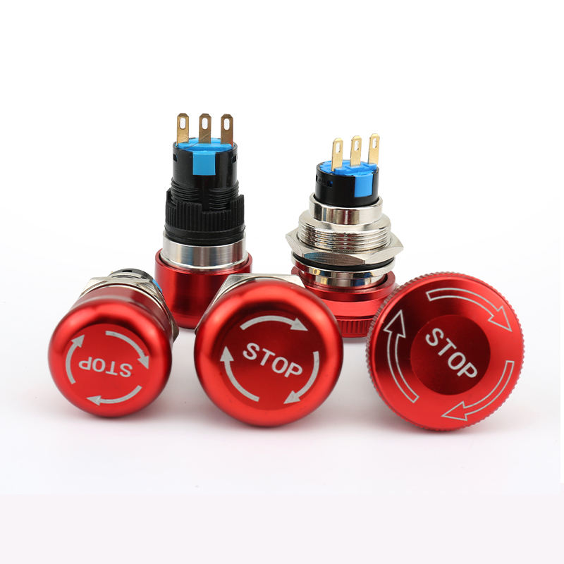 Emergency Stop Mushroom-Shape Brass Push Button Switch IP65 10A 1NO1NC 500000 Times Mechanical Life LiXiang Home Appliances